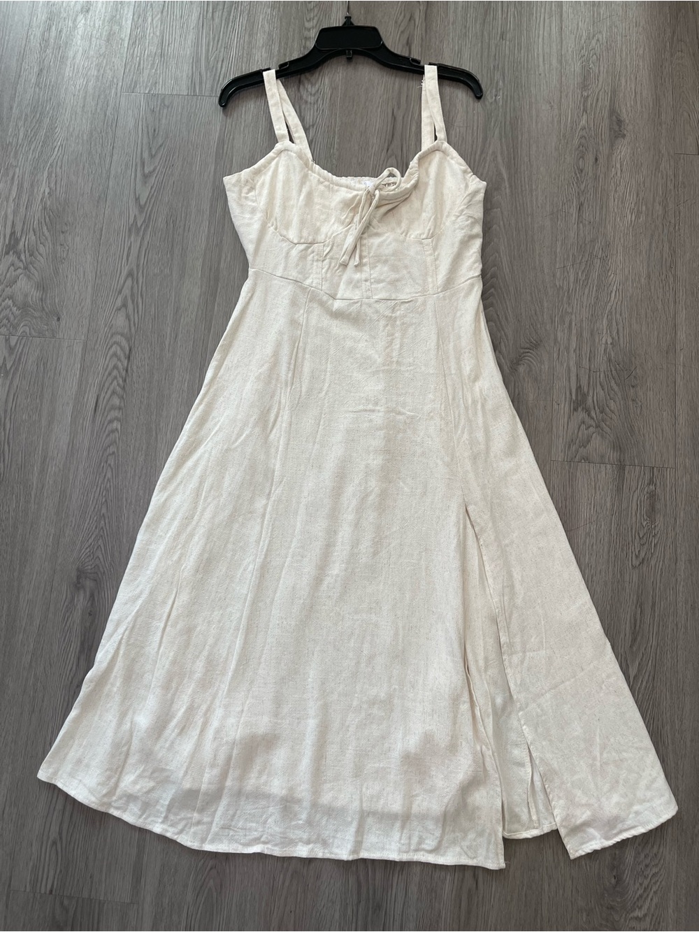 Iris cream midi dress